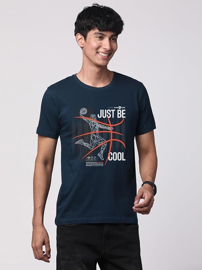 ADRO Men's Graphic Printed 100% Cotton T-Shirt