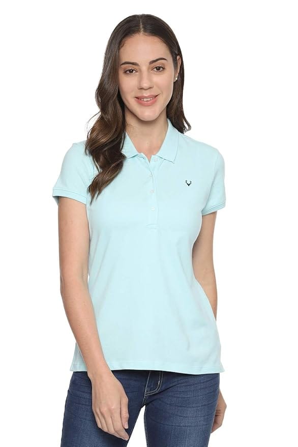 Allen Solly Women Synthetic Solid Regular Fit T-Shirt